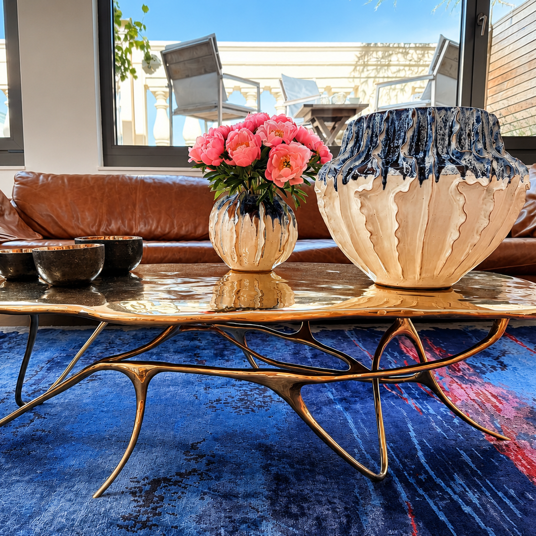 Ink Coffee Table aus massivem Messing