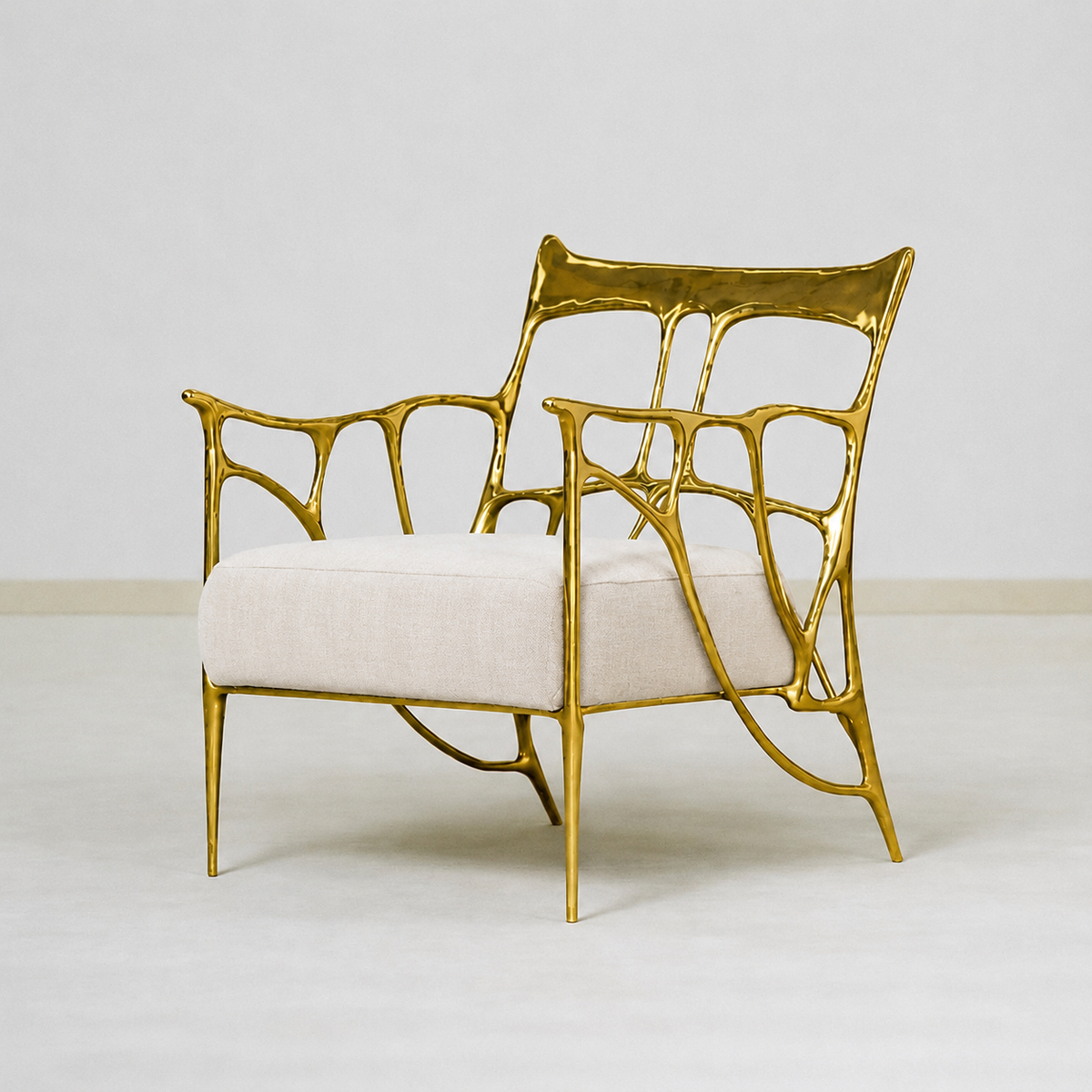 Ink Armchair aus massivem Messing