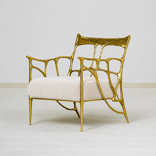 Ink Armchair aus massivem Messing