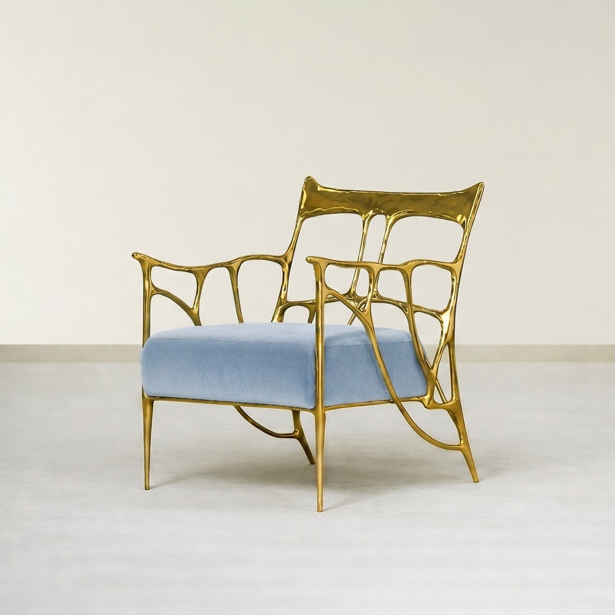 Ink Armchair aus massivem Messing
