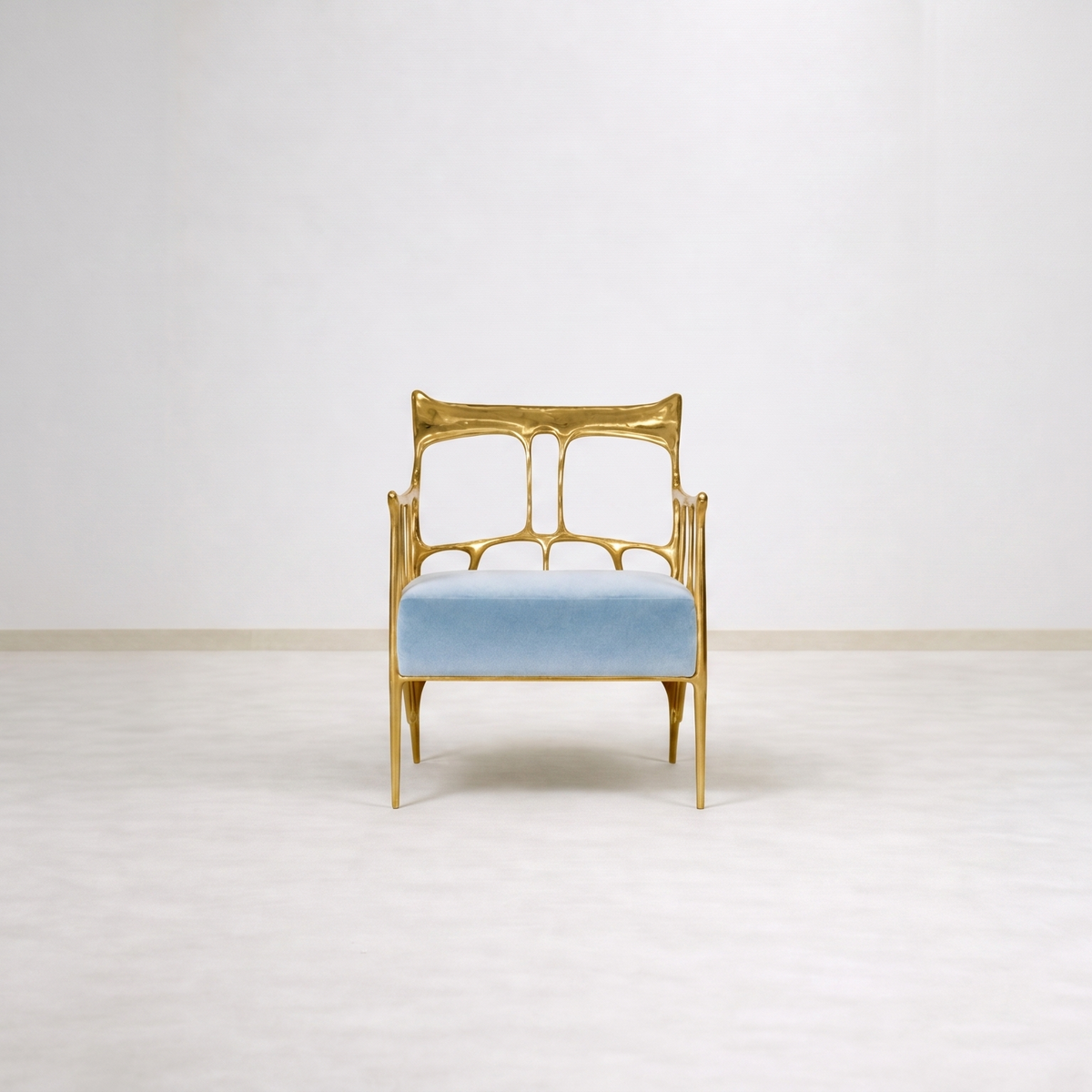 Ink Armchair aus massivem Messing