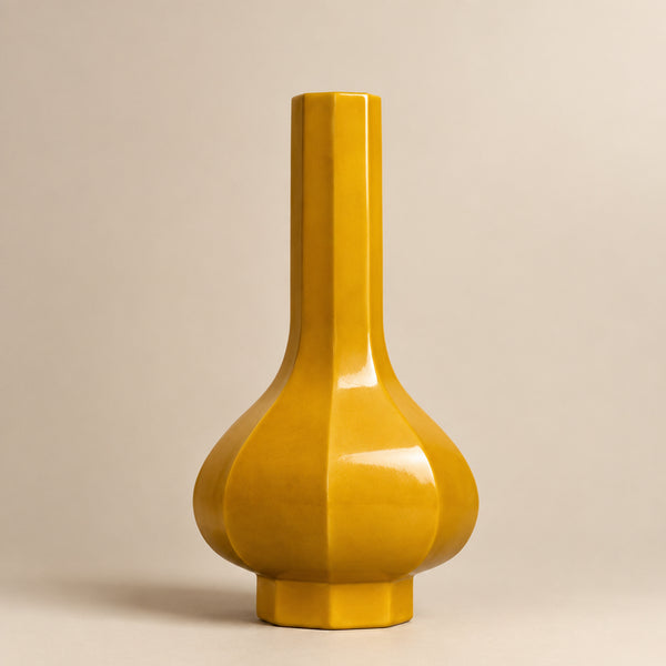 JJCurated Beijing Glass Column Vase yellow
