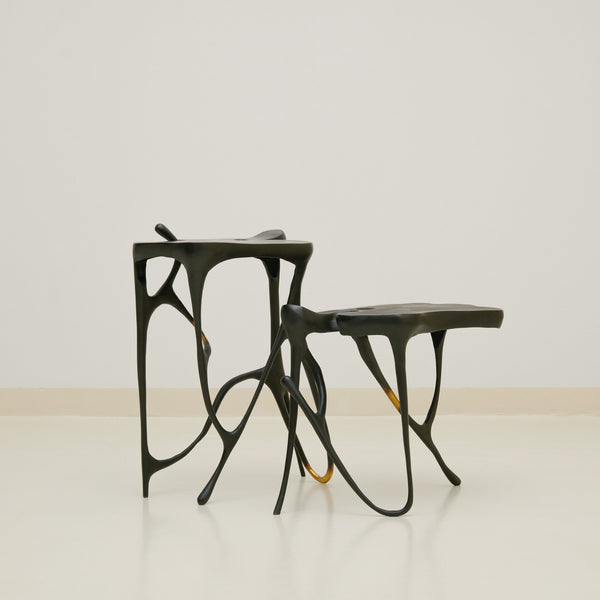 Ink Beistelltisch aus massivem Messing – Hoch