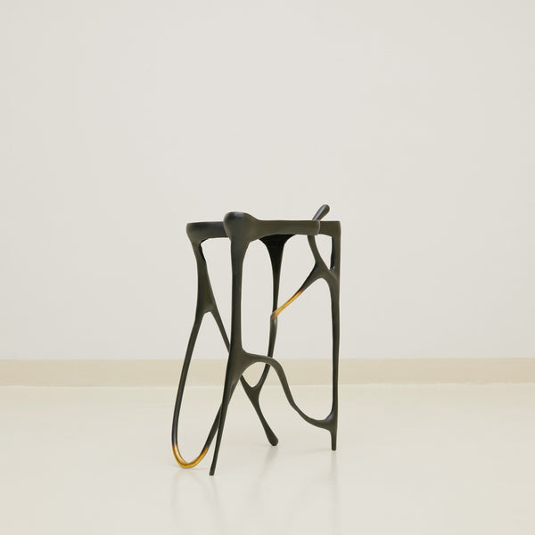 Ink Beistelltisch aus massivem Messing – Hoch